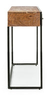 Consola din lemn de salcam si metal, cu 3 sertare, Egon Natural / Negru, l115xA35xH80 cm (3)