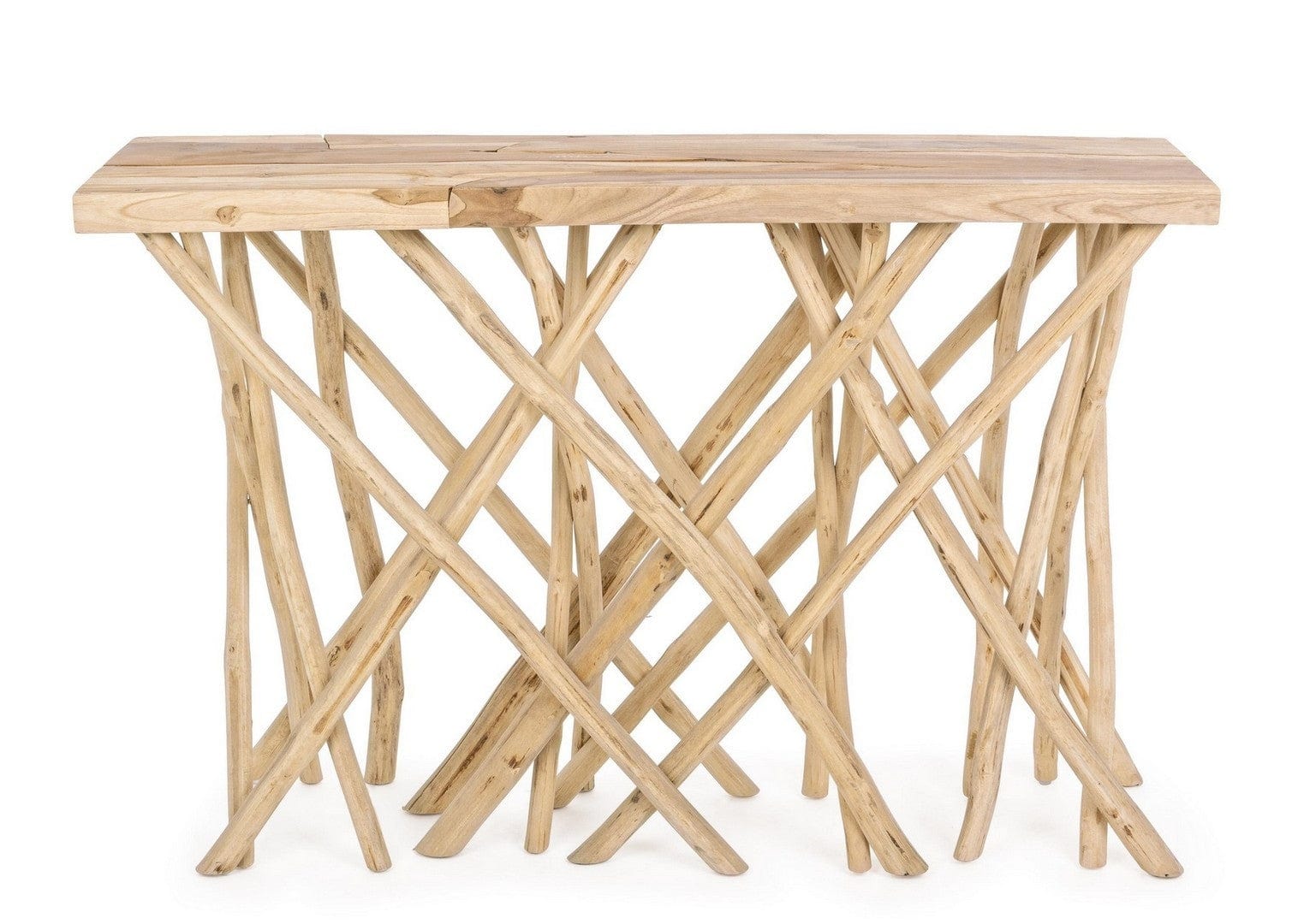 Consola din lemn de tec, Aili Natural, l120xA29xH80 cm (1)