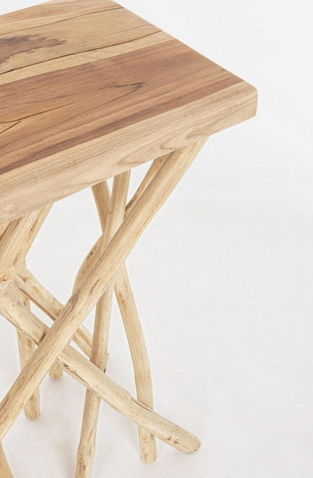 Consola din lemn de tec, Aili Natural, l120xA29xH80 cm (2)