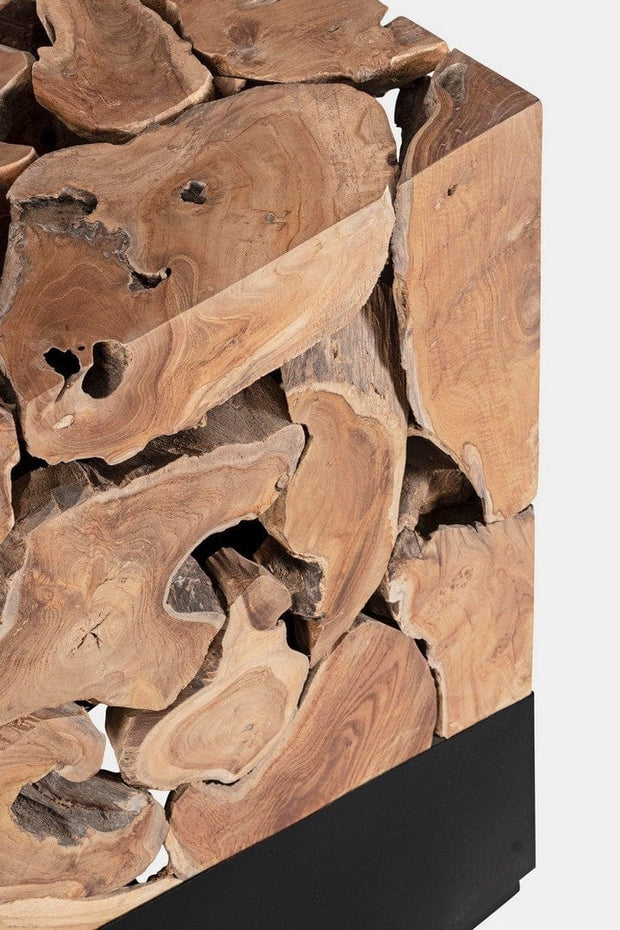 Consola din lemn de tec si metal, Grenada Natural / Negru, l120xA40xH80 cm (5)