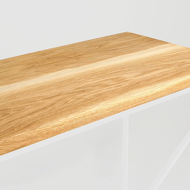 Consola din lemn si metal, Memo Stejar / Alb, l100xA30xH75 cm (3)