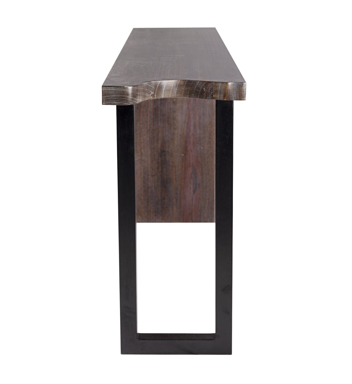 Consola din lemn si metal, Taine Nuc / Negru, l190xA35xH85 cm (1)