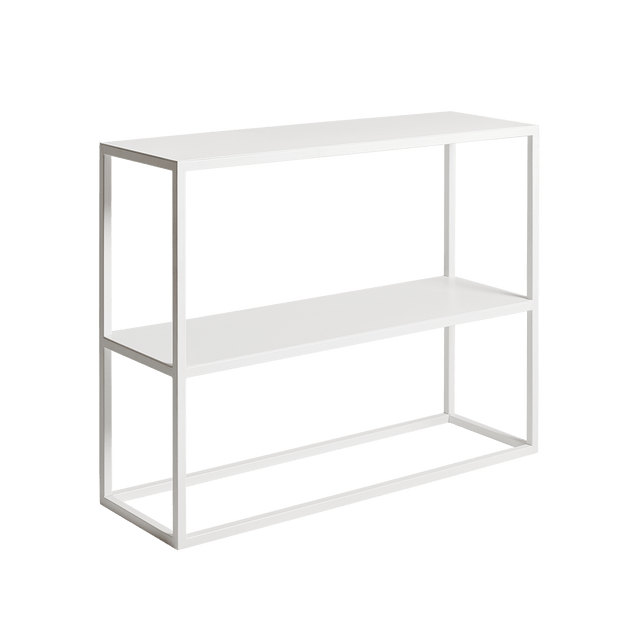 Consola din metal, Julita 75-2F Alb, l100xA30xH75 cm