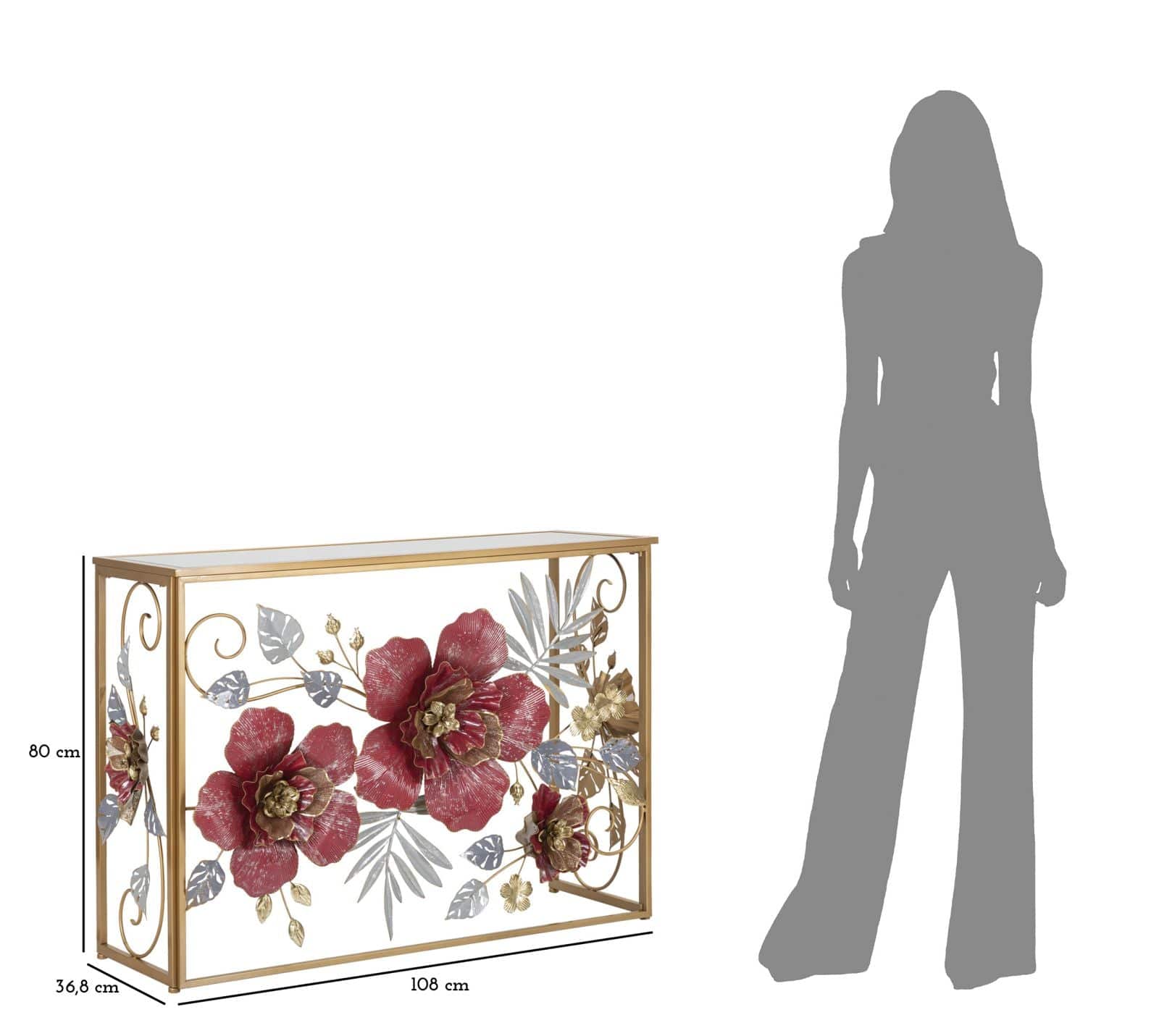 Consola din metal, Love Multicolor, l108xA36,8xH80 cm (9)