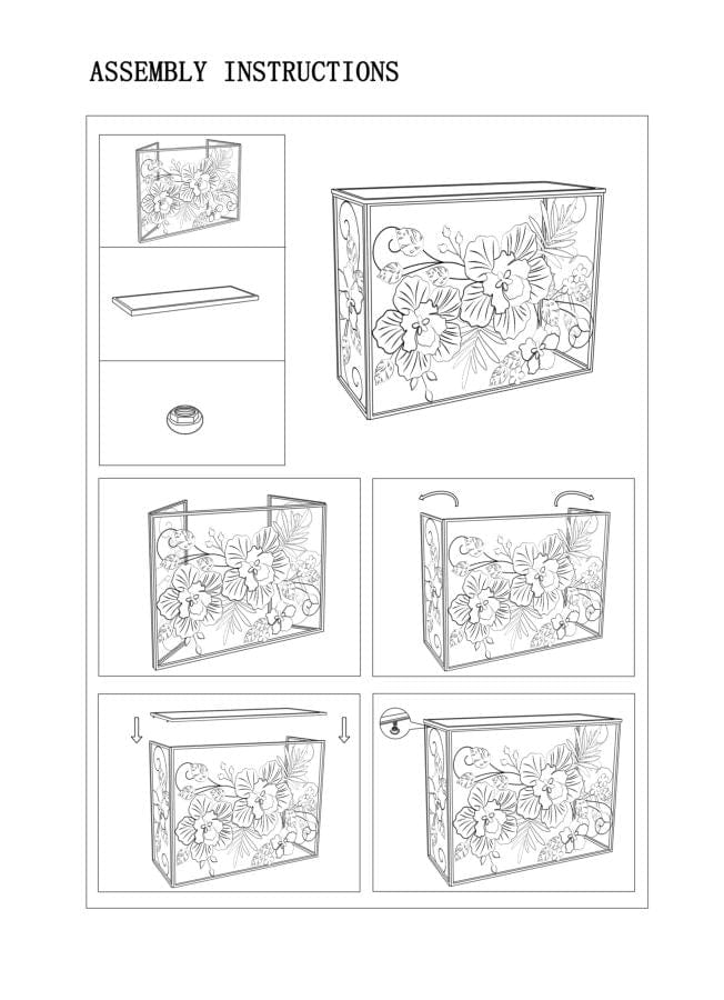 Consola din metal, Love Multicolor, l108xA36,8xH80 cm (10)