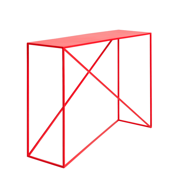 Consola din metal, Memo Rosu / Auriu, l100xA30xH75 cm