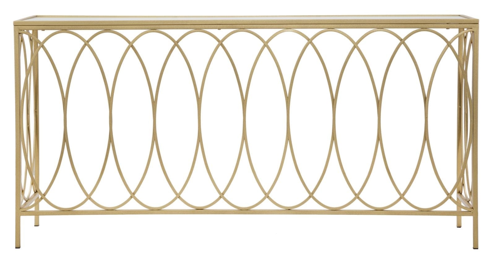 Consola din metal si sticla Arc Marmura / Auriu, l160xA40xH79 cm (2)