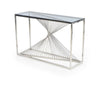 Consola din metal si sticla, Knox-4 Fumuriu / Argintiu, l120xA40xH76 cm (3)