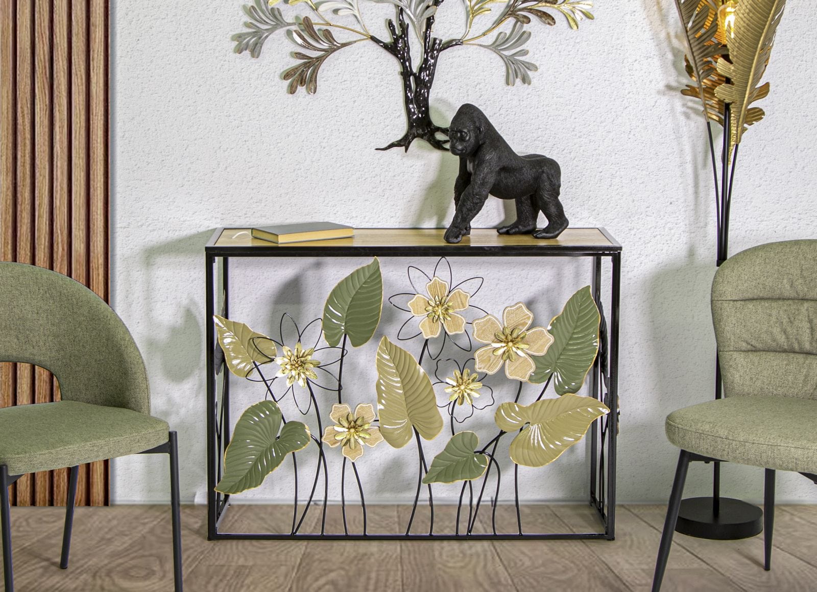 Consola din metal, Spring Multicolor, l108xA36,8xH80 cm (7)