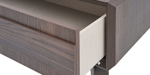 Consola din pal, cu 1 sertar, Venera Nuc Inchis / Auriu, l109xA49,5xH82,3 cm (3)