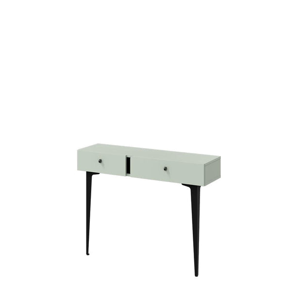 Consola din pal cu 2 sertare, Colours CS 07 Sage Mat / Negru, l105xA30xH80 cm (1)