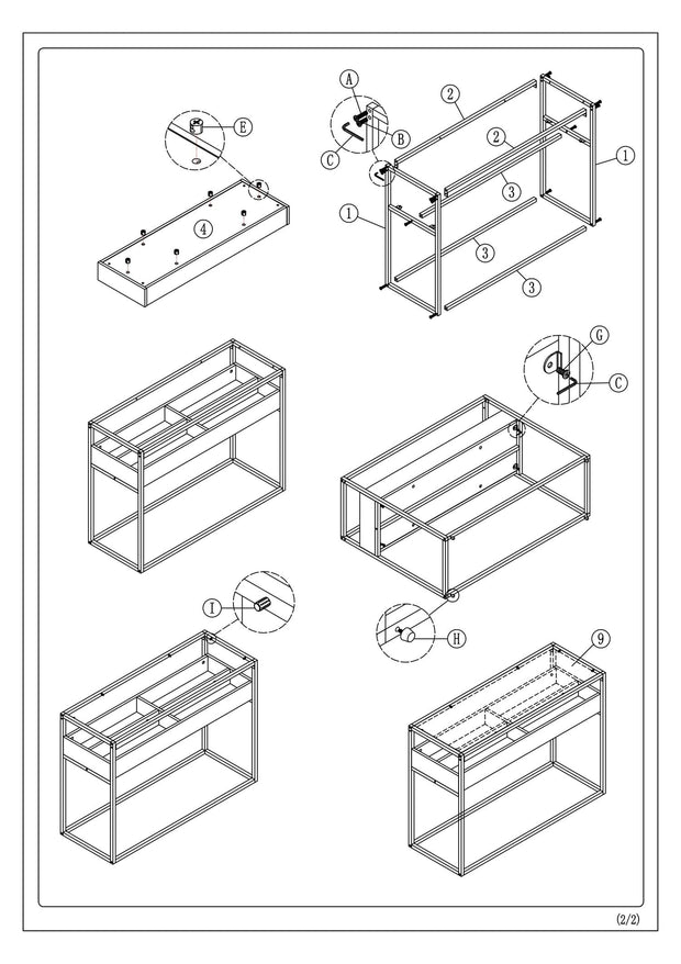 Consola din sticla, pal si metal, Harald C Nuc / Negru, l110xA40xH80 cm (3)