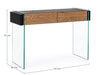Consola din sticla si MDF, cu 2 sertare, Line Transparent / Negru / Natural, l110xA40xH75 cm (7)