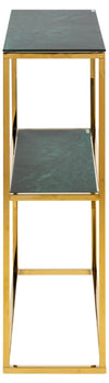Consola din sticla si metal, Alisma Verde Inchis / Auriu, l79,5xA26xH80,5 cm (4)