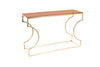 Consola din sticla si metal Korbin C Amber / Auriu, l120xA40xH78 cm