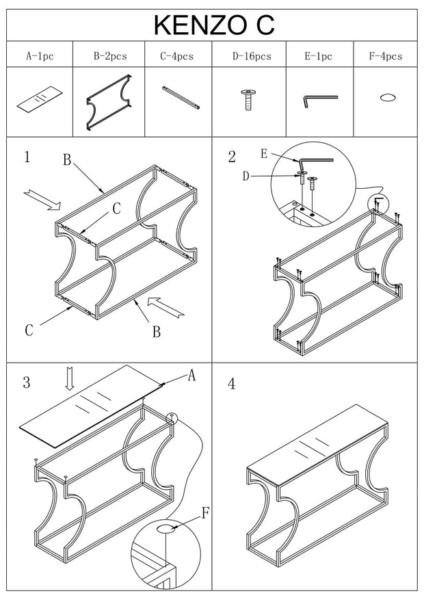 Consola din sticla si metal Korbin C Amber / Auriu, l120xA40xH78 cm (1)