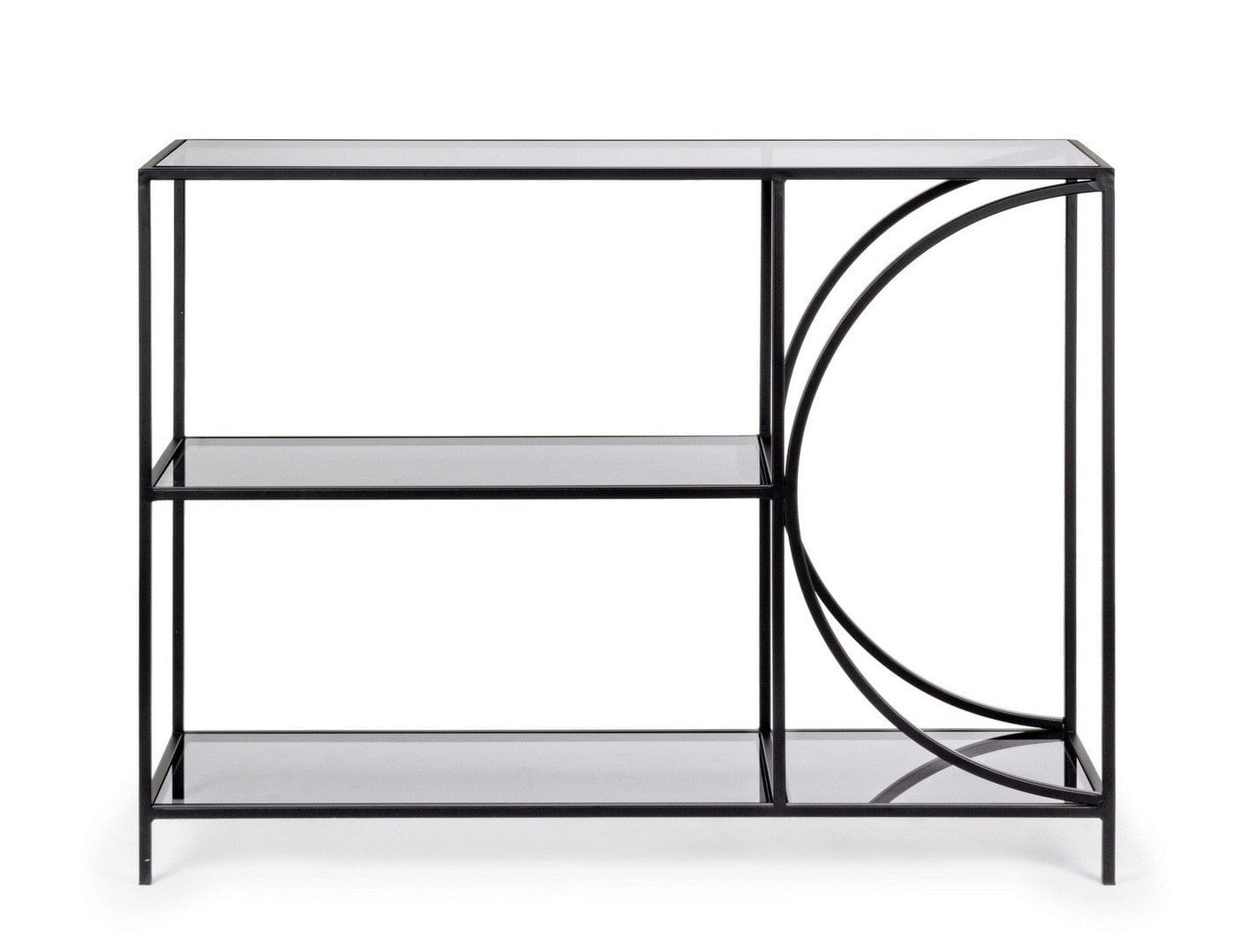 Consola din sticla si metal, Korvet Negru, l102xA31xH79 cm (1)