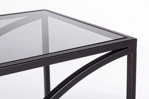 Consola din sticla si metal, Korvet Negru, l102xA31xH79 cm (2)