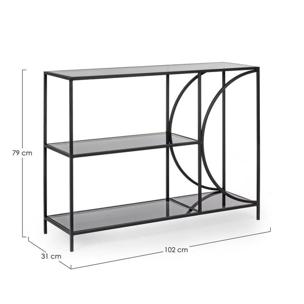 Consola din sticla si metal, Korvet Negru, l102xA31xH79 cm (3)