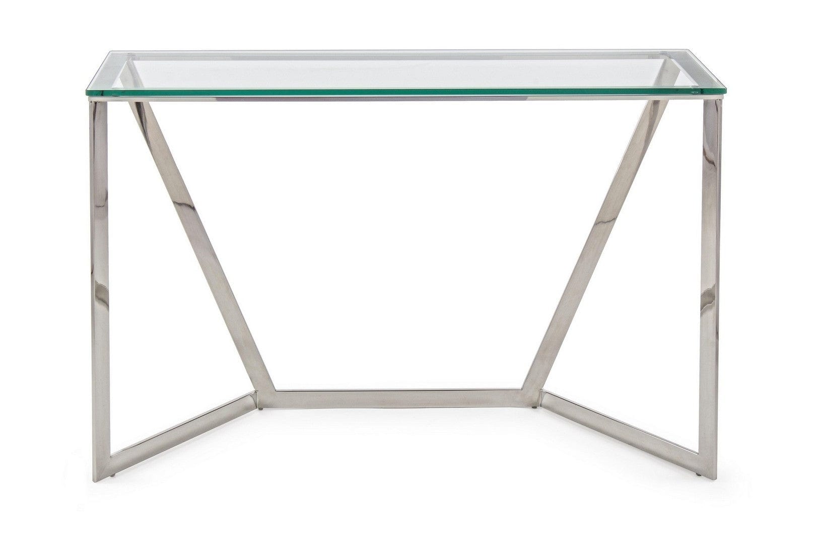 Consola din sticla si metal, Saphira II Transparent / Argintiu , l120xA40xH80 cm (2)