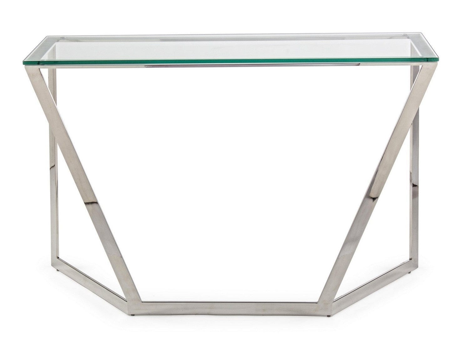 Consola din sticla si metal, Saphira II Transparent / Argintiu , l120xA40xH80 cm (3)