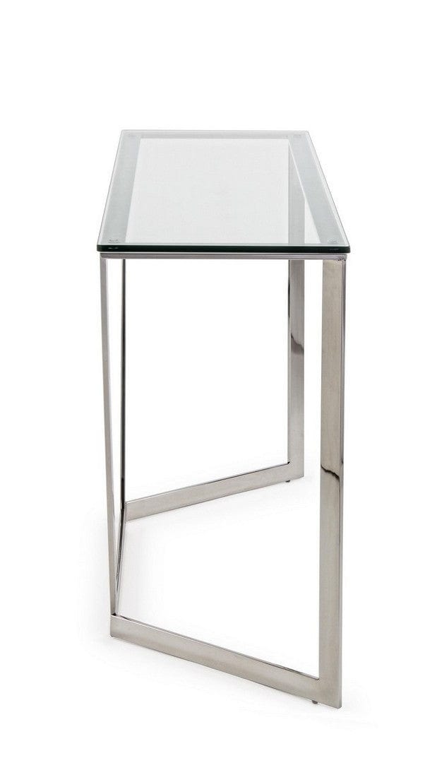 Consola din sticla si metal, Saphira II Transparent / Argintiu , l120xA40xH80 cm (4)