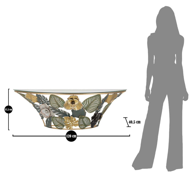 Consola suspendata din metal si sticla, Amaz Multicolor, l120xA40,5xH37,2 cm (6)