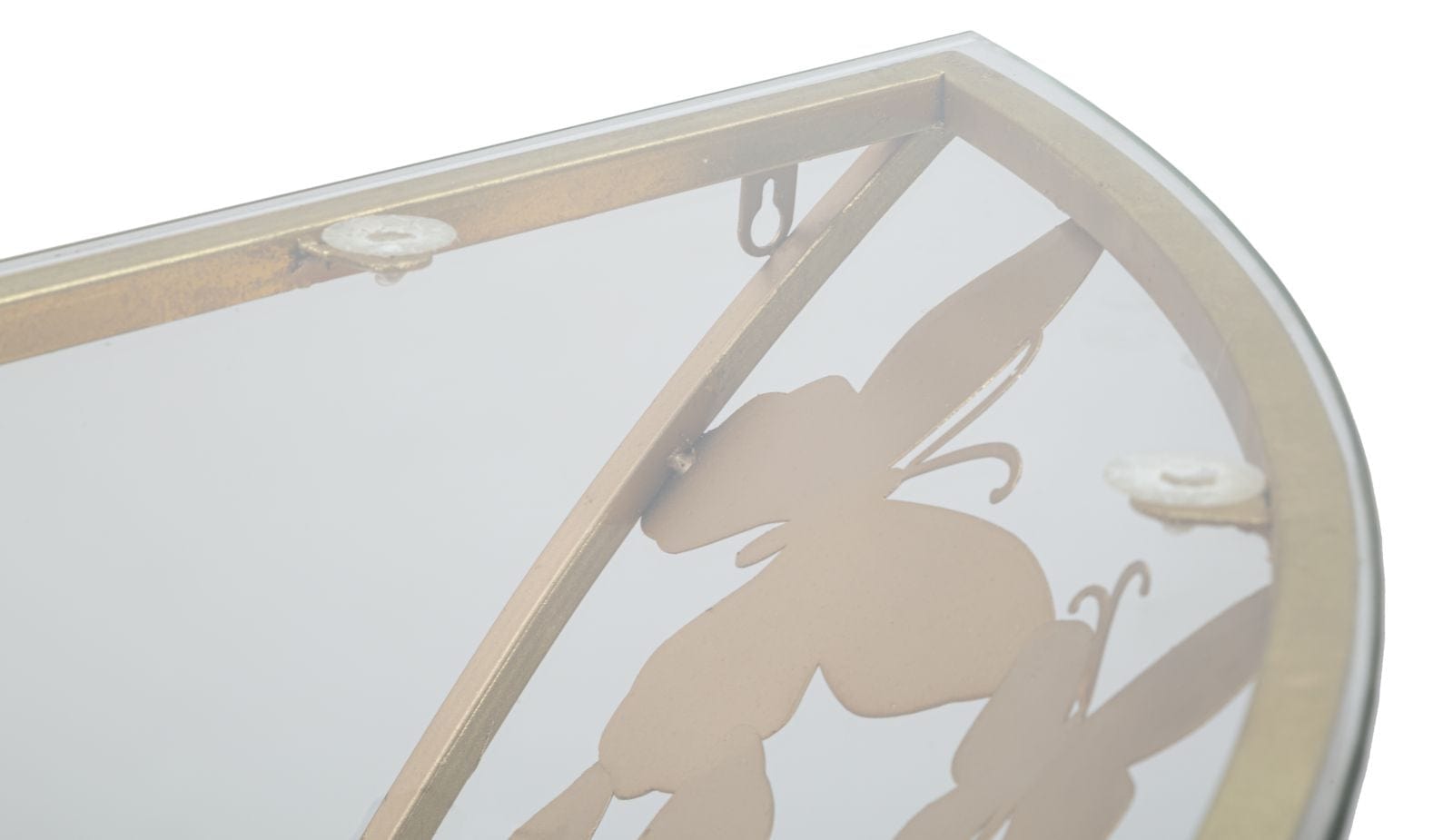 Consola suspendata din metal si sticla, Butterflies Small Auriu, l120xA40,5xH37,2 cm (5)