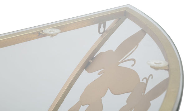 Consola suspendata din metal si sticla, Butterflies Small Auriu, l120xA40,5xH37,2 cm (5)