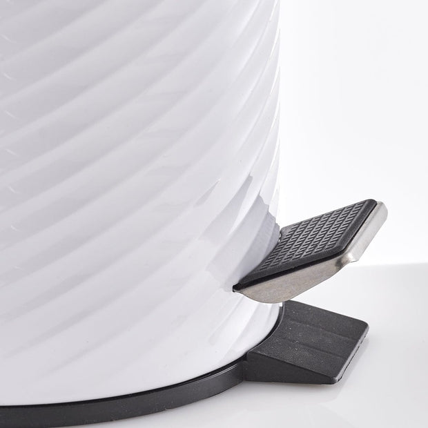 Cos de gunoi cu pedala, Metal Alb, 3L (1)