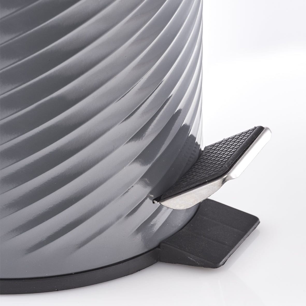 Cos de gunoi cu pedala, Metal Antracit, 3L (1)