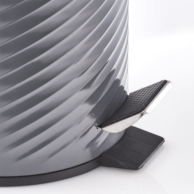 Cos de gunoi cu pedala, Metal Antracit, 3L (1)