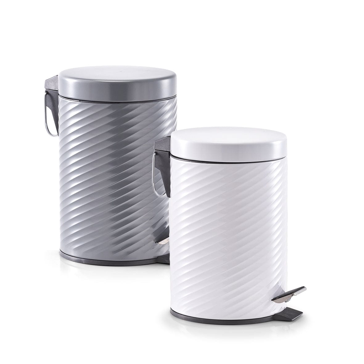 Cos de gunoi cu pedala, Metal Antracit, 3L (2)