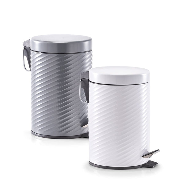 Cos de gunoi cu pedala, Metal Antracit, 3L (2)