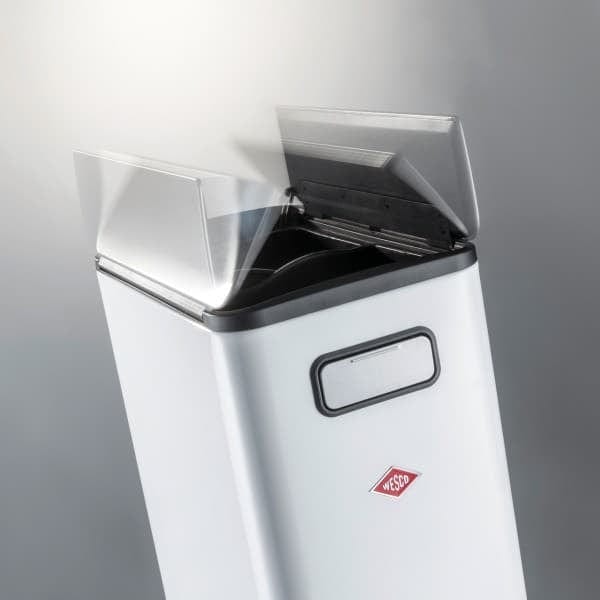 BFSummer Cos de gunoi cu pedala si 2 compartimente, din metal, Big Double Master Rosu, 2x20L, l27,5xA53,2xH66,1 cm