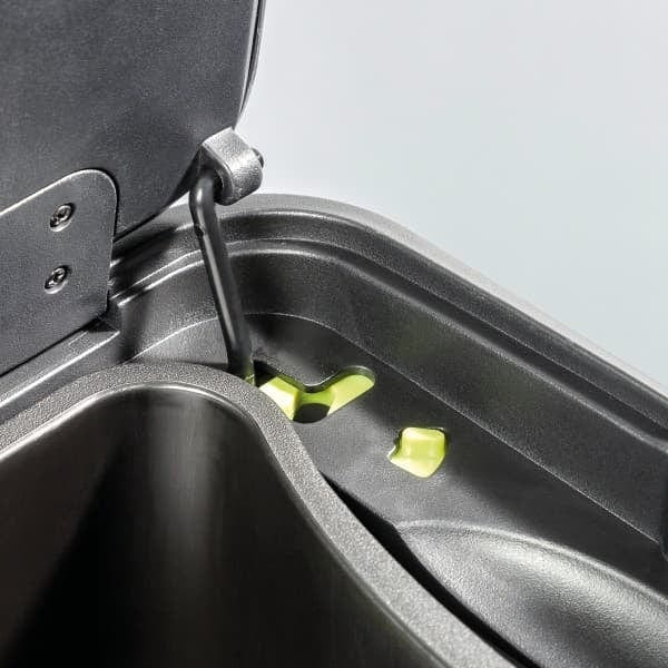 BFSummer Cos de gunoi cu pedala si 2 compartimente, din metal, Big Double Master Rosu, 2x20L, l27,5xA53,2xH66,1 cm