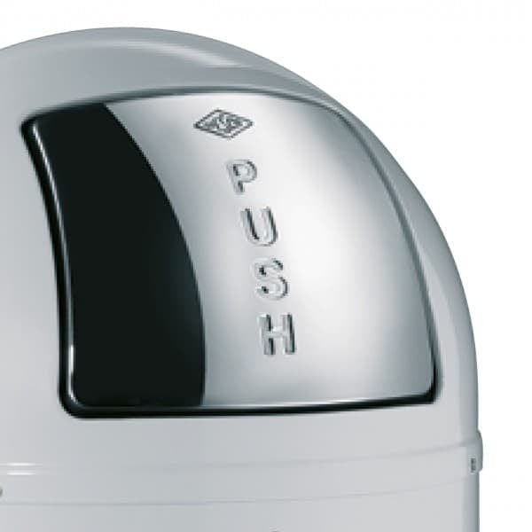 BFSummer Cos de gunoi din metal Pushboy Alb, 50L, Ø40xH75,5 cm