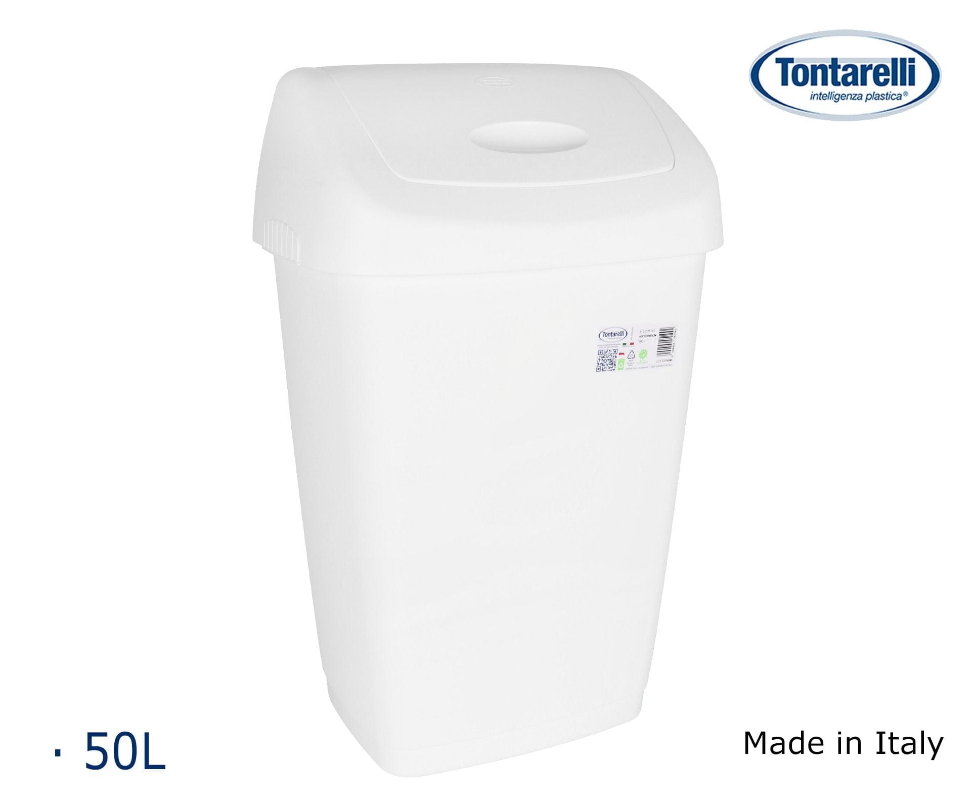 Inde Soler Hispania Cos de gunoi din plastic, Aurora Alb, 50L, l40xA32xH65 cm