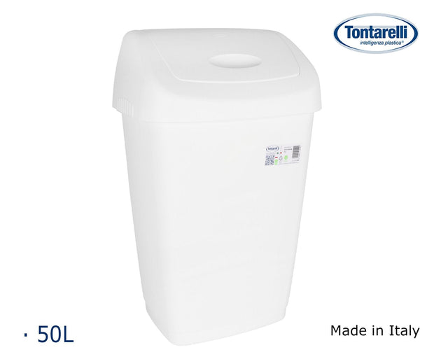 Inde Soler Hispania Cos de gunoi din plastic, Aurora Alb, 50L, l40xA32xH65 cm