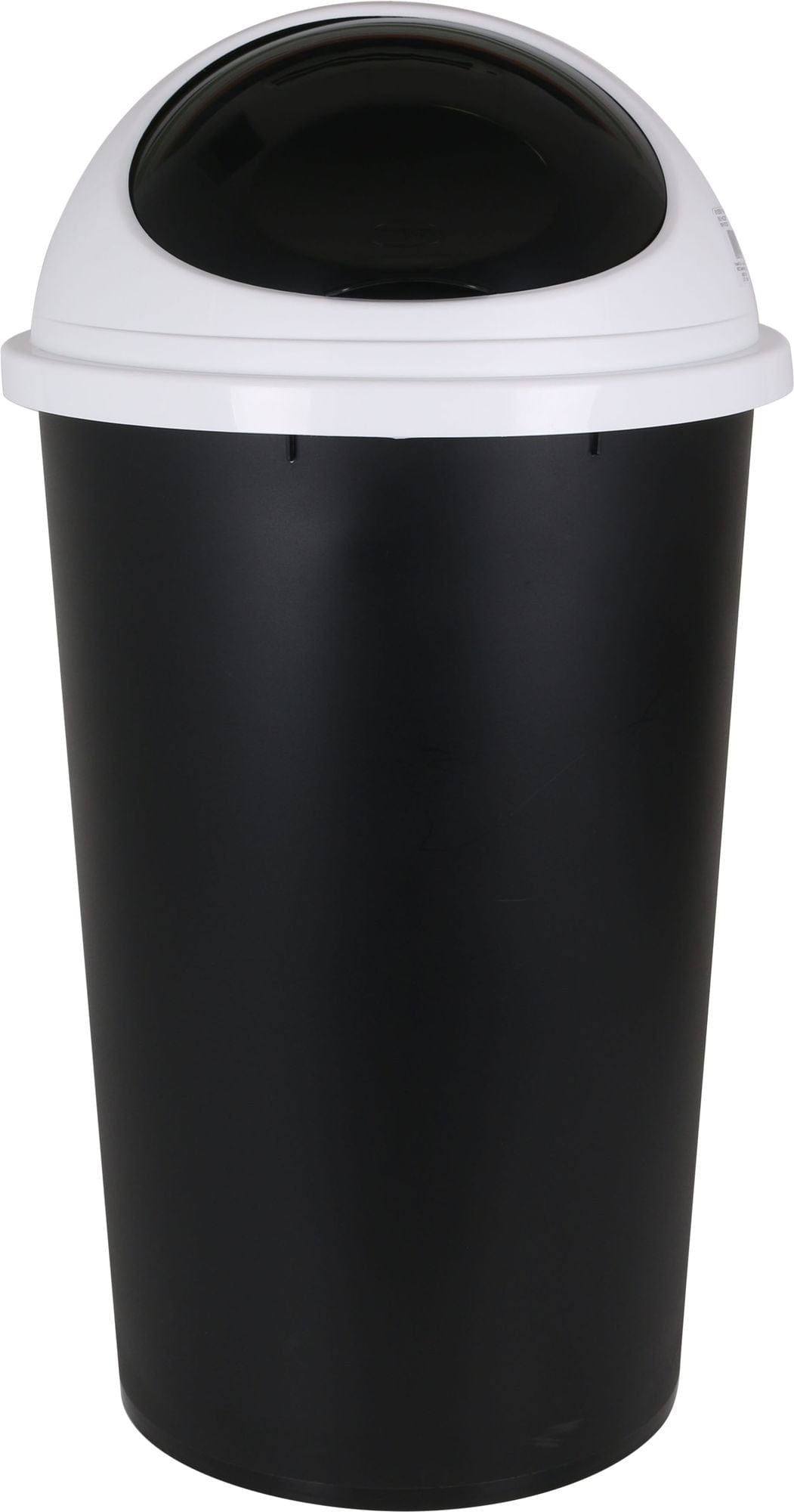 Inde Soler Hispania Cos de gunoi din plastic, Big Hoop Alb / Negru, 45L, Ø39xH72 cm