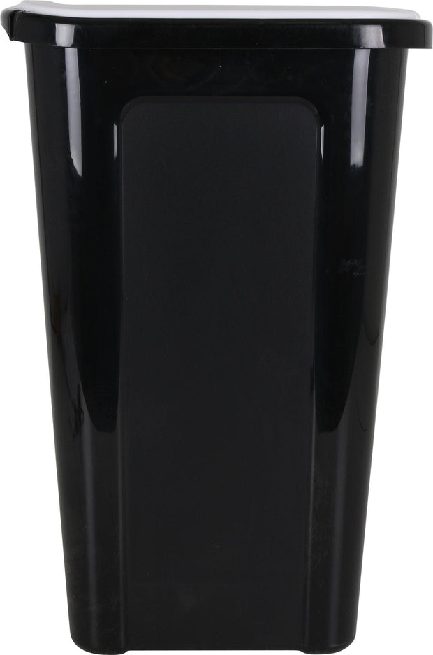 Inde Soler Hispania Cos de gunoi din plastic, Coverline Negru / Alb, 44L, l38,5xA34,5xH54,5 cm