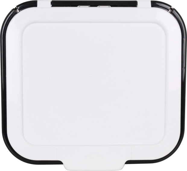 Inde Soler Hispania Cos de gunoi din plastic, Coverline Negru / Alb, 44L, l38,5xA34,5xH54,5 cm