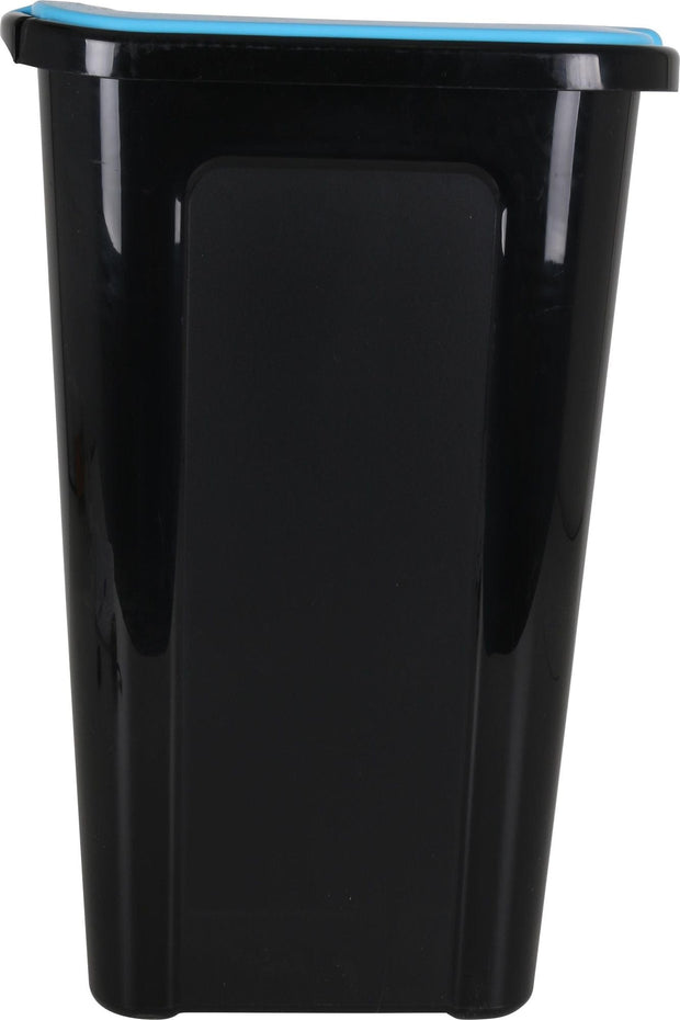 Inde Soler Hispania Cos de gunoi din plastic, Coverline Negru / Albastru, 44L, l38,5xA34,5xH54,5 cm