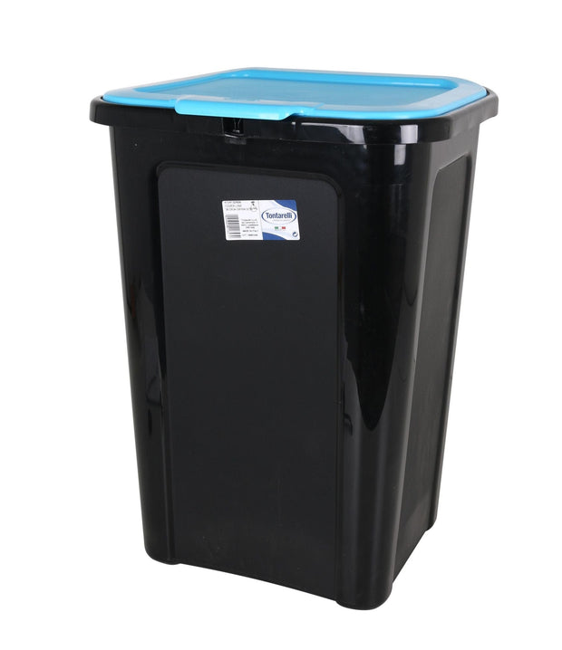 Inde Soler Hispania Cos de gunoi din plastic, Coverline Negru / Albastru, 44L, l38,5xA34,5xH54,5 cm