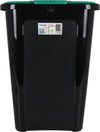 Inde Soler Hispania Cos de gunoi din plastic, Coverline Negru / Verde, 44L, l38,5xA34,5xH54,5 cm