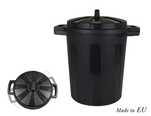 Inde Soler Hispania Cos de gunoi din plastic, Dem Negru, 35L, l45xA35xH48 cm