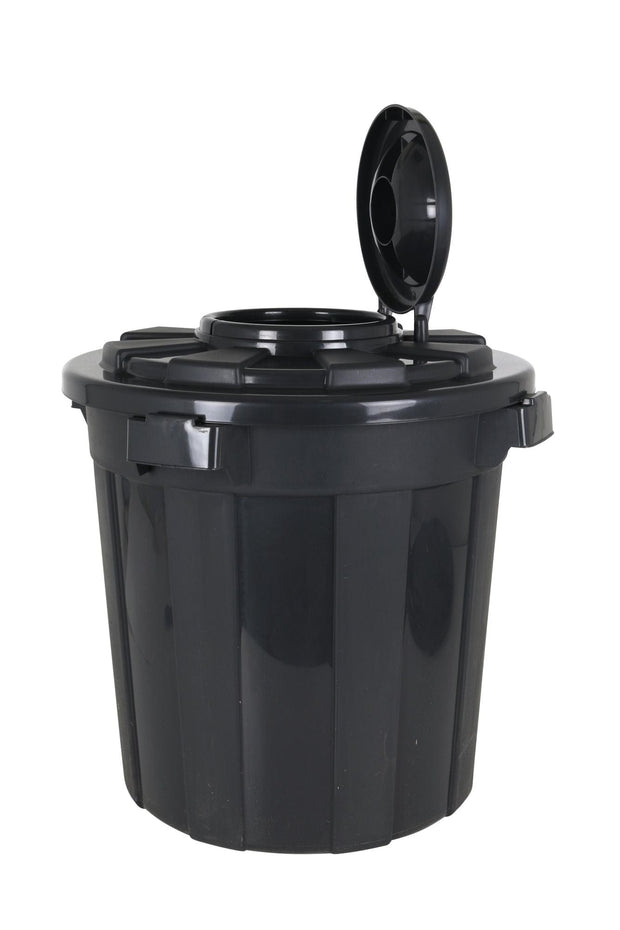 Inde Soler Hispania Cos de gunoi din plastic, Hop Negru, 50L, Ø49,5xH50 cm