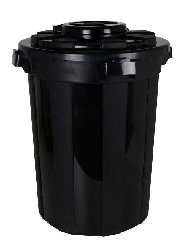 Inde Soler Hispania Cos de gunoi din plastic, Hop Negru, 70L, Ø50xH62 cm