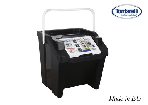 Inde Soler Hispania Cos de gunoi din plastic, Moda Alb / Negru, 28L, l38,2xA37,6xH37 cm