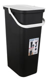 Inde Soler Hispania Cos de gunoi din plastic, Moda Alb / Negru, 38L, l37,8xA28,5xH60,6 cm